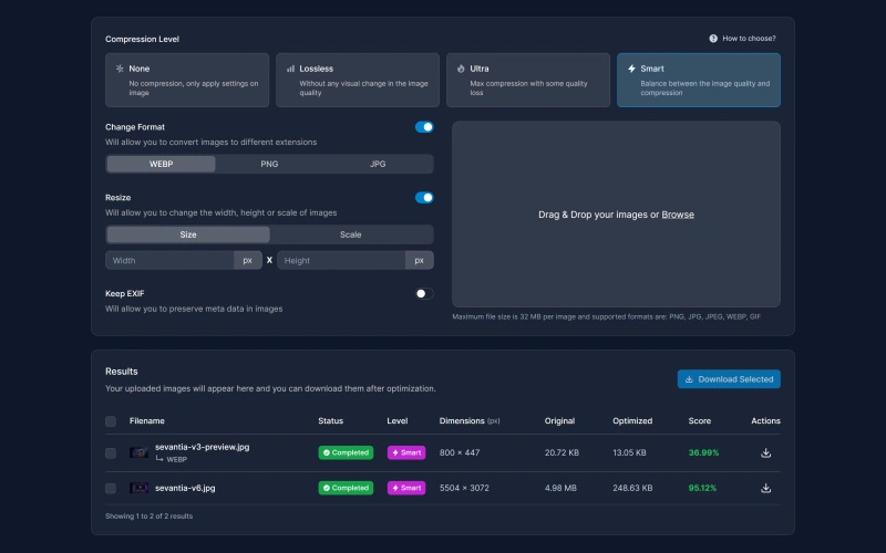 Iminify screenshot