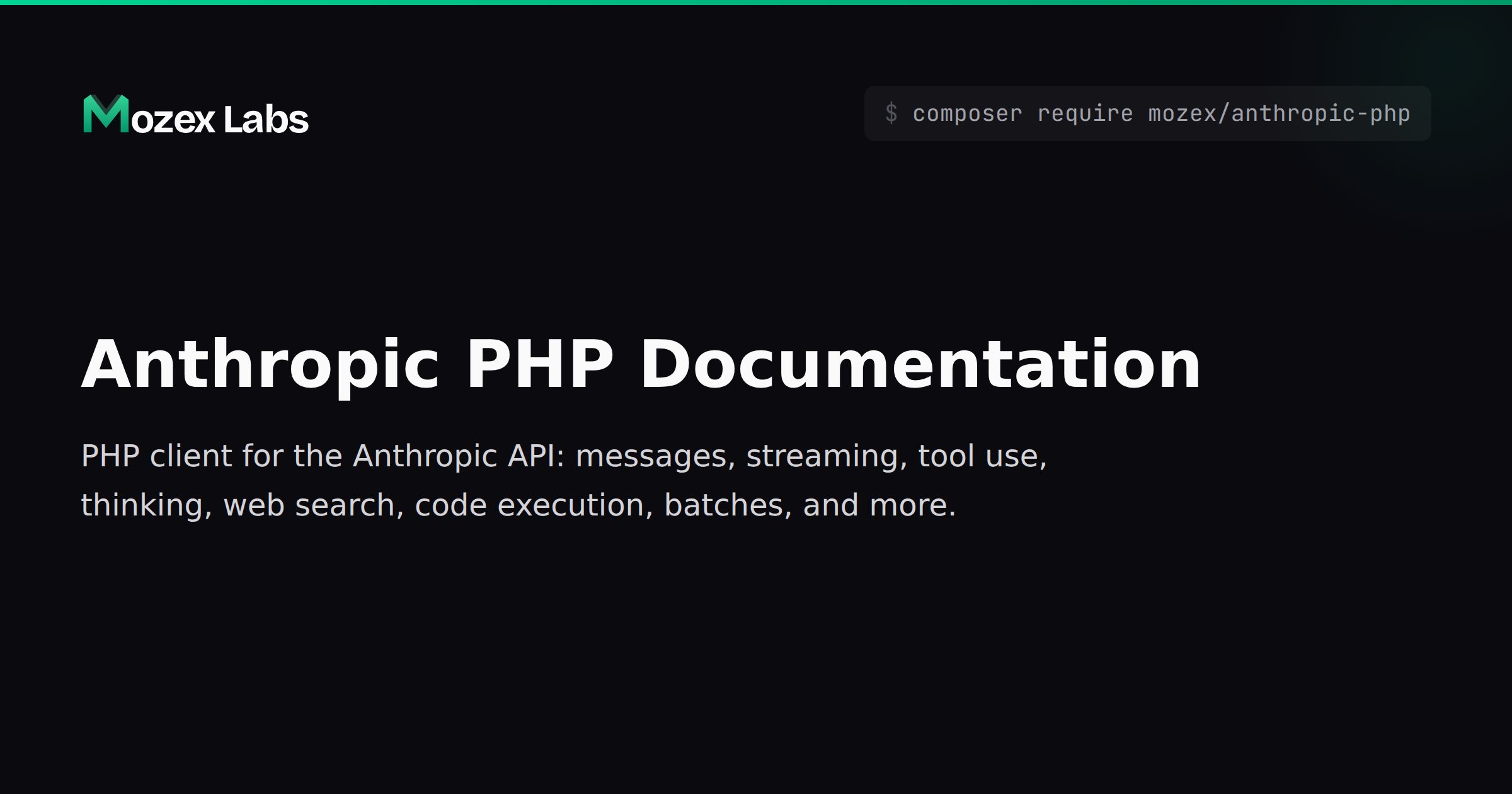 Anthropic PHP Documentation | Mozex