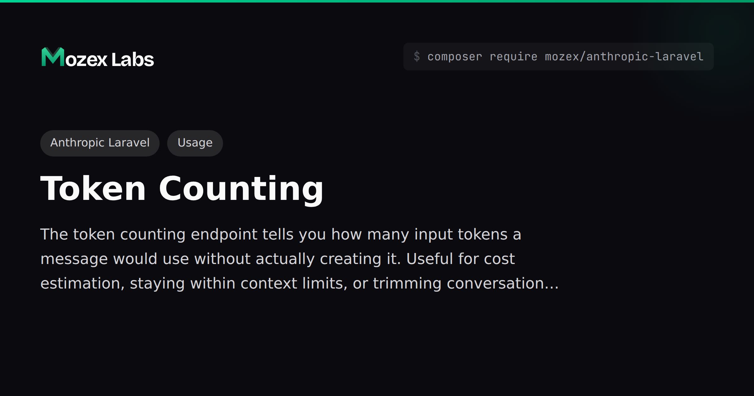 Token Counting - Anthropic Laravel | Mozex