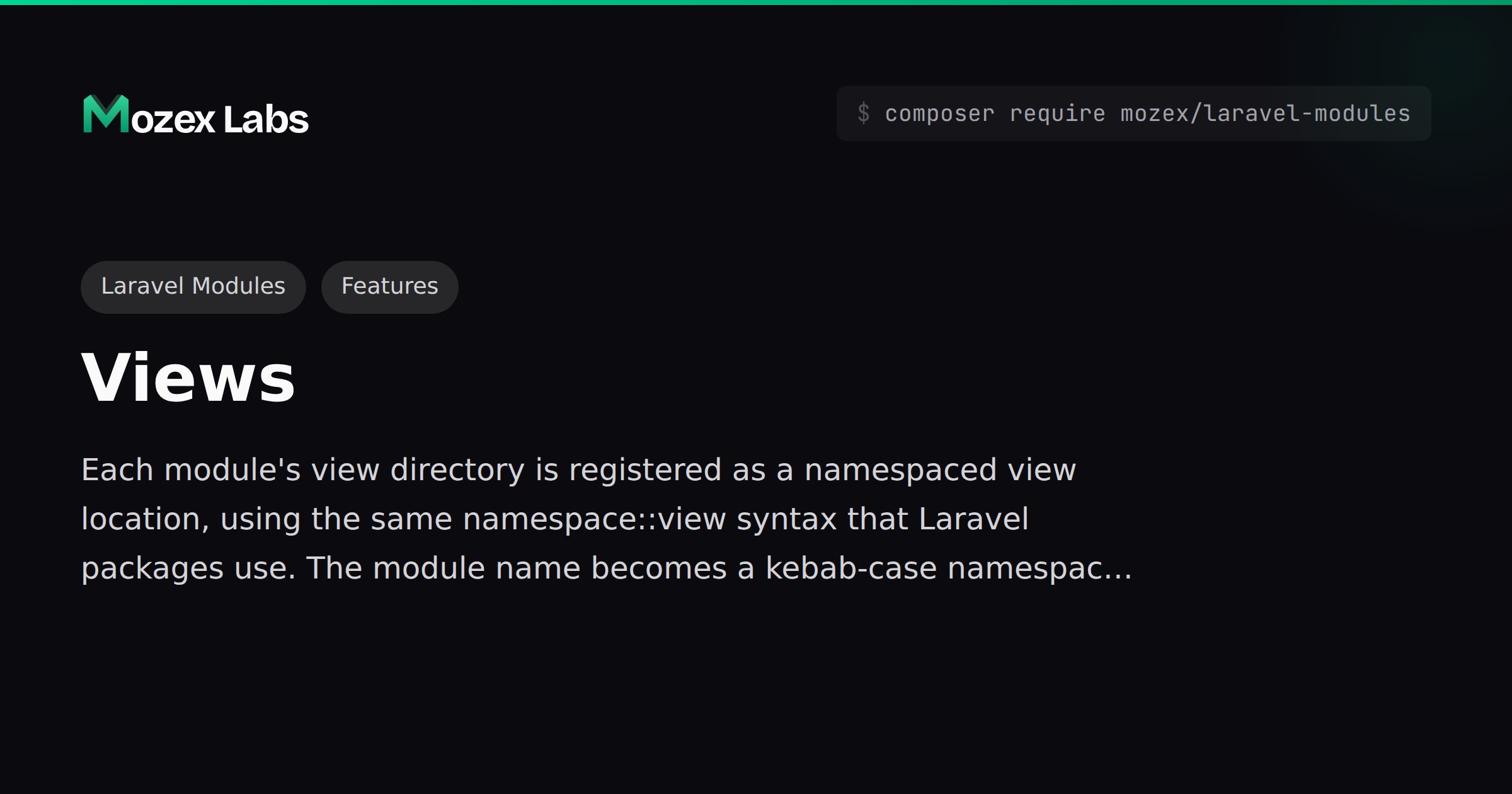 Views - Laravel Modules | Mozex