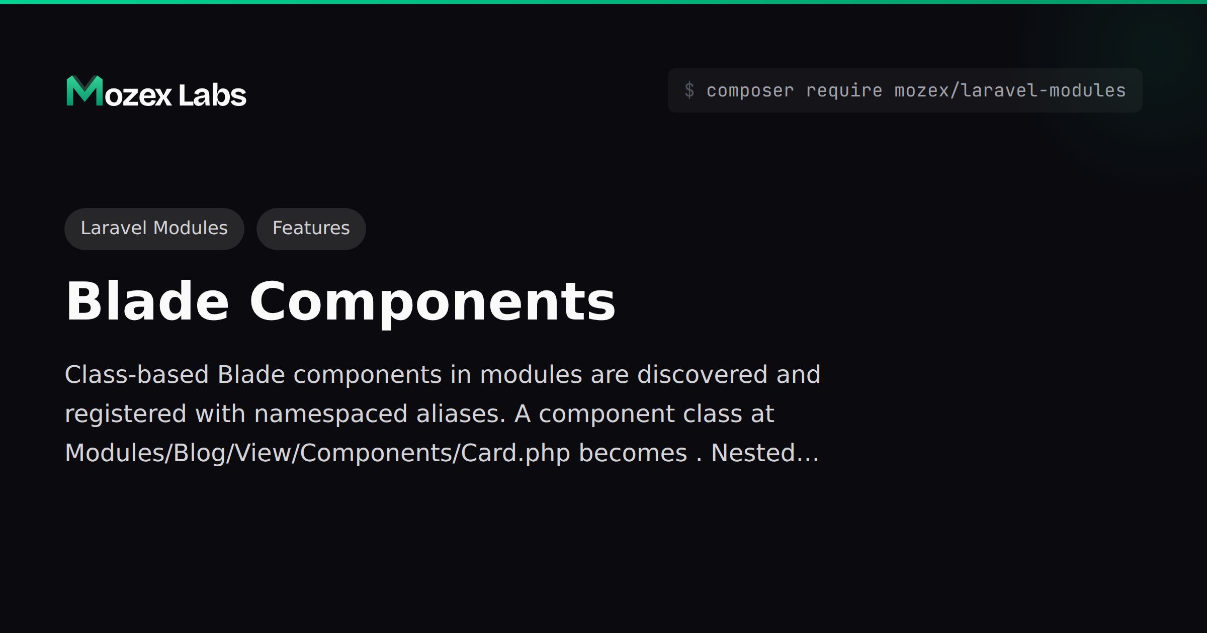 Blade Components - Laravel Modules | Mozex