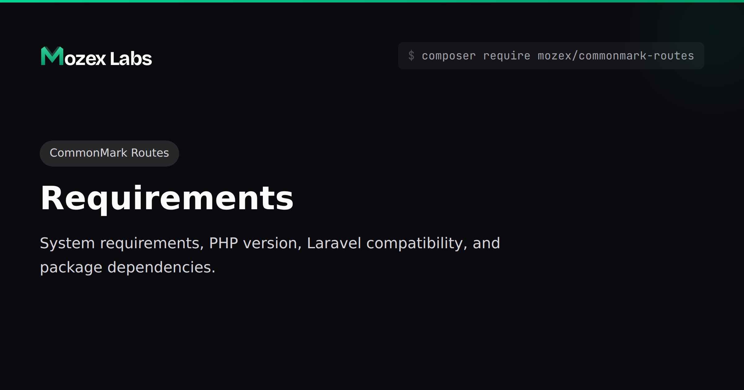 Requirements - CommonMark Routes | Mozex