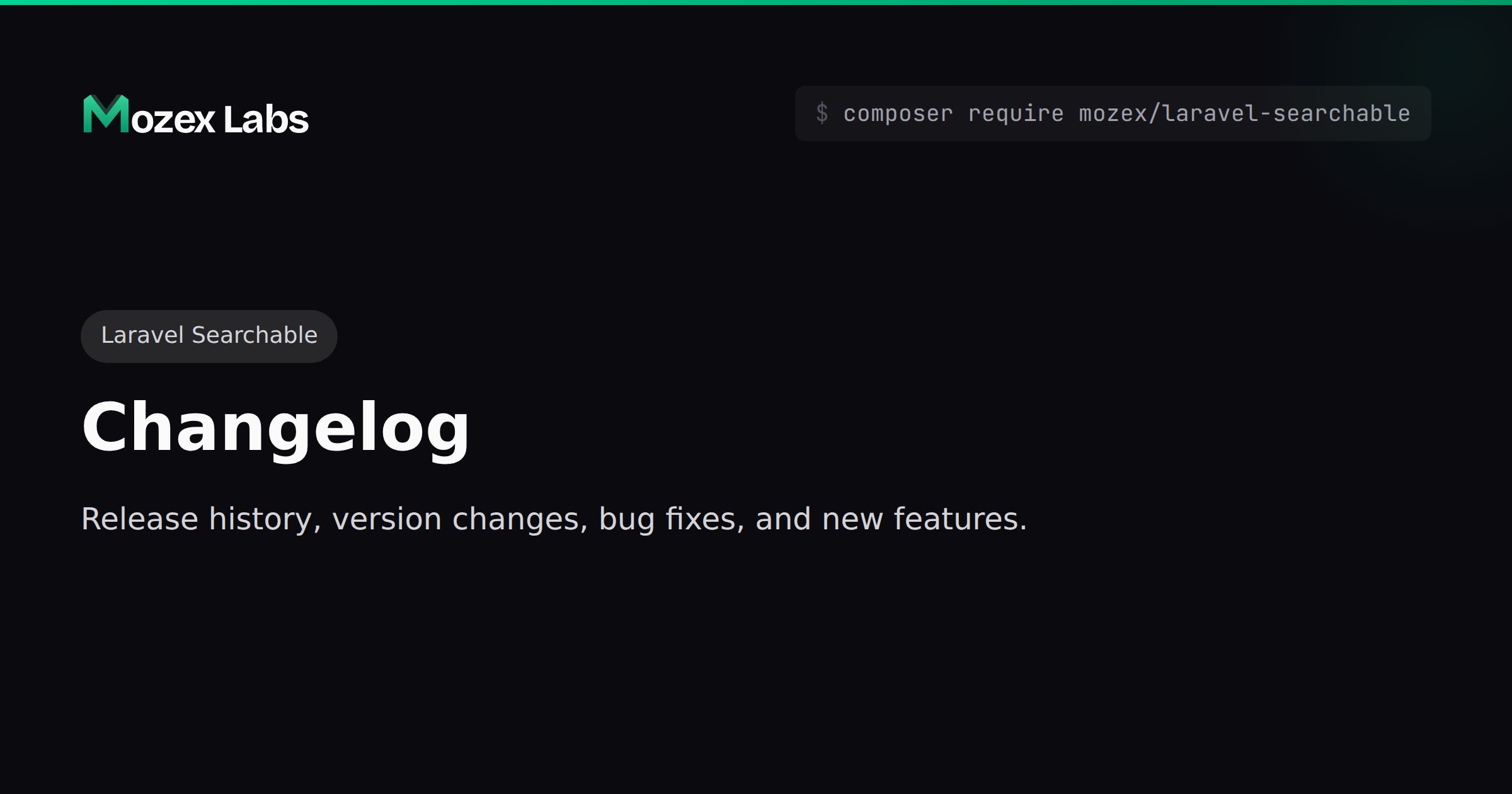 Changelog - Laravel Searchable | Mozex
