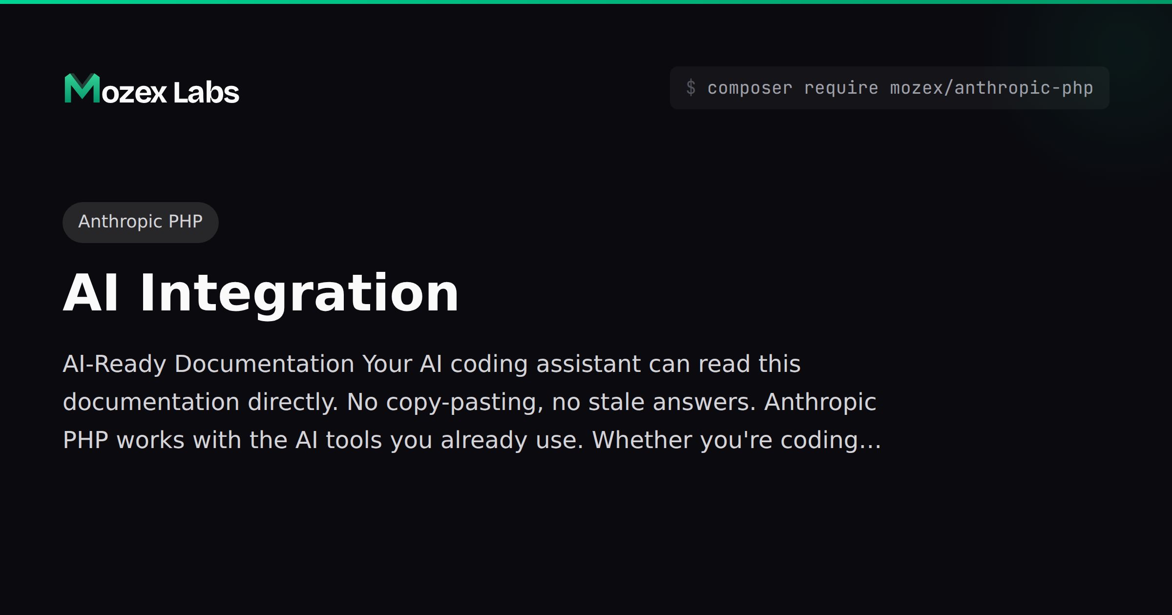 AI Integration - Anthropic PHP | Mozex
