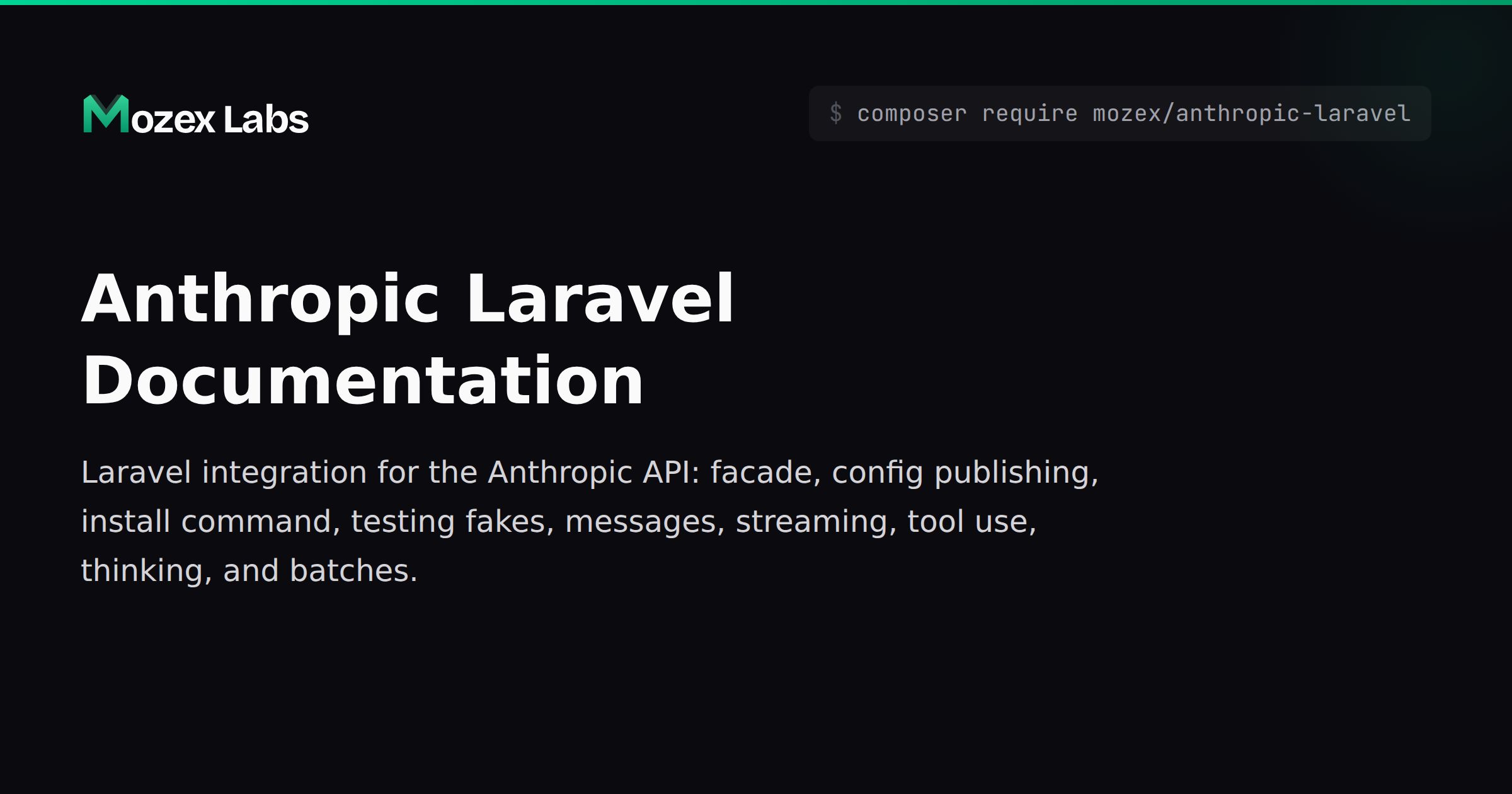 Anthropic Laravel Documentation | Mozex